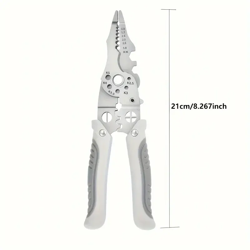 1pc Heavy Duty Stainless Steel Multi-Function Wire Cutter And Stripper - Industrial Grade for Electricians