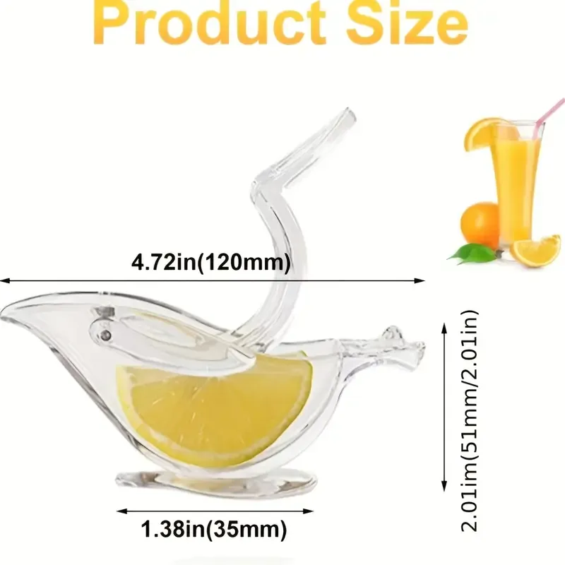 1pc Acrylic Bird-Shaped Lemon Squeezer, Portable Hand Juicer for Lemonade, Cocktails, Salad Dressing, Easy to Use Fruit Extractor for Orange, Lime, Pomegranate