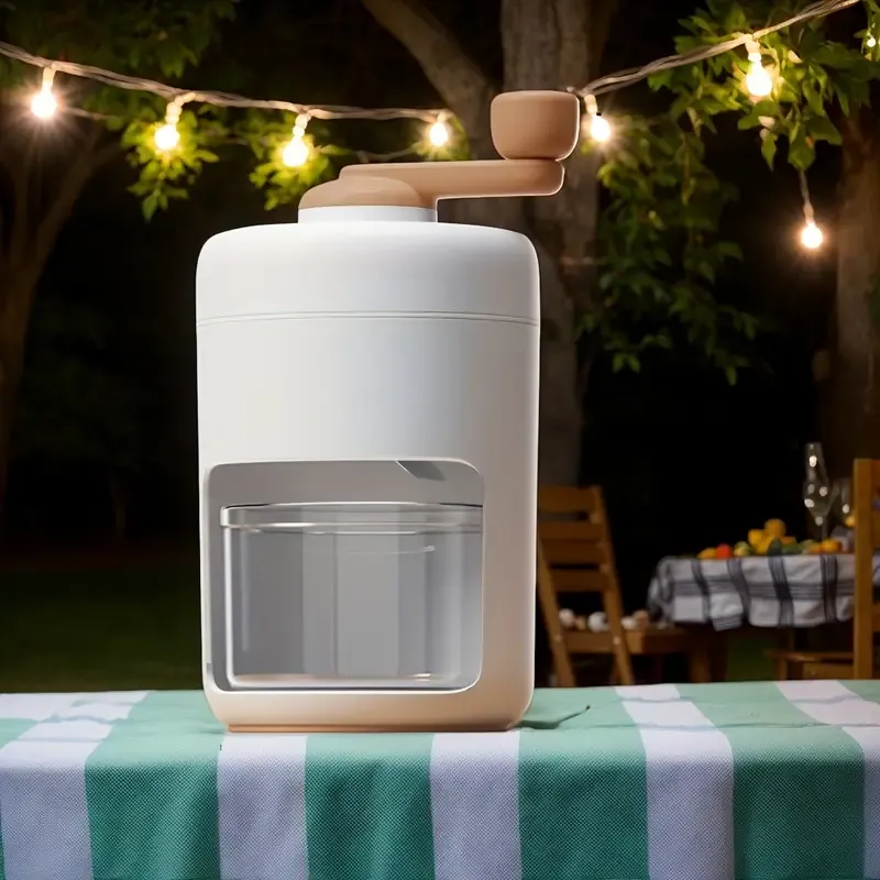 Free shipping special for you Exclusive offer 1pc Portable Round Shaved Ice Maker, Professional Hand-Held Ice Shaver Machine for Home, Party, Commercial - Easy Operation, Fast Shaving, Durable - No Battery Required