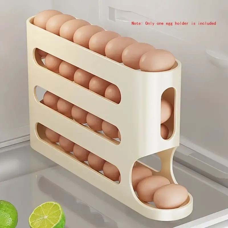 A Double-Layer Transparent Automatic Rolling Egg Rack, Designed for The Refrigerator Side Door, Convenient for Taking Eggs, Saving Refrigerator Space, Suitable for Use on Kitchen Countertops And Desktops