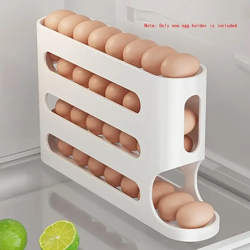 A Double-Layer Transparent Automatic Rolling Egg Rack, Designed for The Refrigerator Side Door, Convenient for Taking Eggs, Saving Refrigerator Space, Suitable for Use on Kitchen Countertops And Desktops