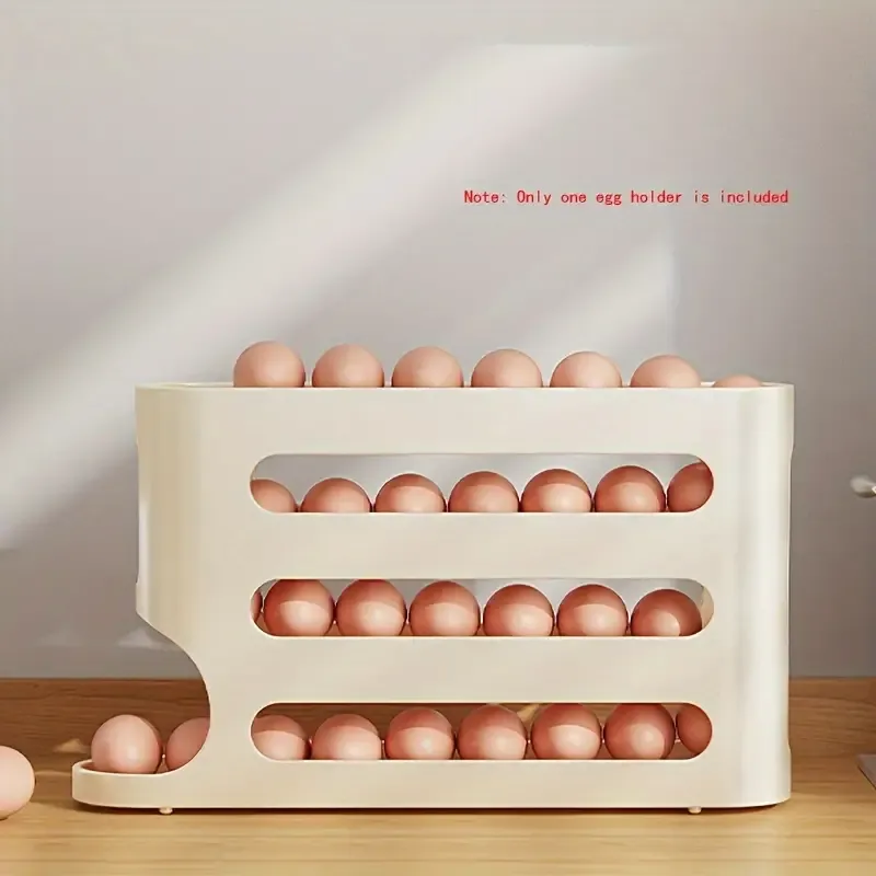 A Double-Layer Transparent Automatic Rolling Egg Rack, Designed for The Refrigerator Side Door, Convenient for Taking Eggs, Saving Refrigerator Space, Suitable for Use on Kitchen Countertops And Desktops