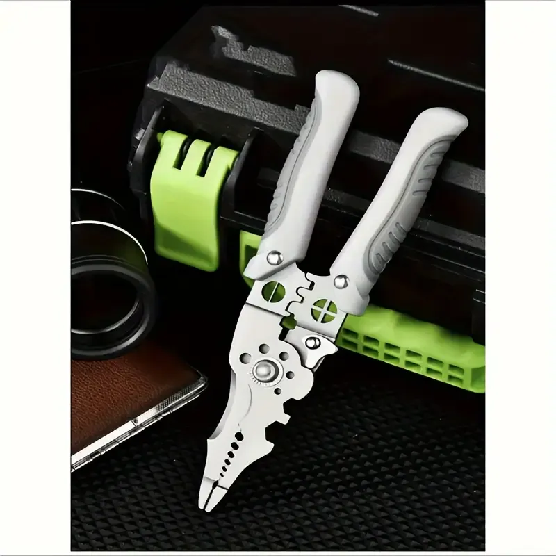1pc Heavy Duty Stainless Steel Multi-Function Wire Cutter And Stripper - Industrial Grade for Electricians
