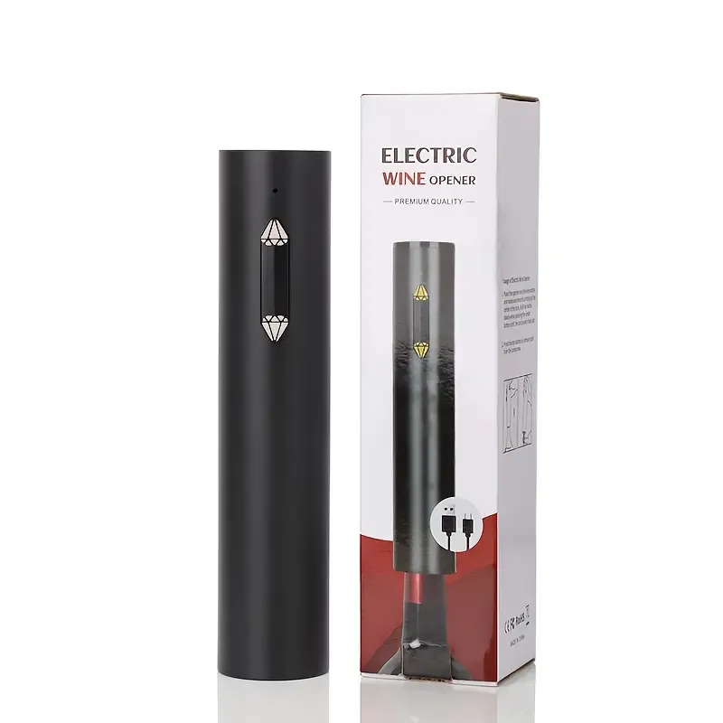 A Portable Electric Wine Opener With USB Charging, Can Be Used 50 Times After Full Charge, Featuring A Simple And Compact Design, This Automatic Wine Opener Is The Perfect Gift For Wine Lovers And Sommeliers.
