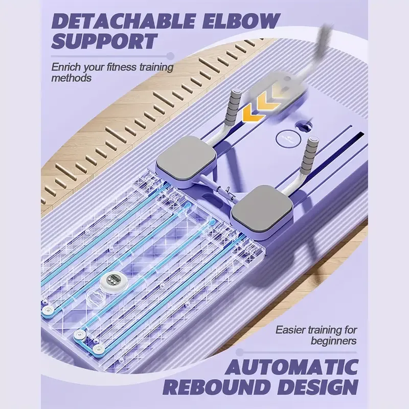 5 In1 Pilates Board for Home Foldable, Portable Pilates Reformer Machine, Pilates Equipment, Foldable Reformer Pilates Machine for Home Workout, Multifunctional Ab Exercise Board (Purple)