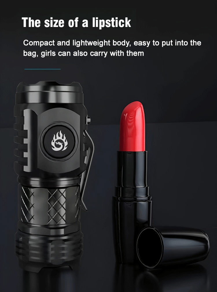 Compact Super Bright LED Flashlight with Magnetic Base & USB-C Rechargeable Battery - Durable Aluminum Alloy, Long-Range Illumination, Perfect for Outdoor Adventures & Household Use