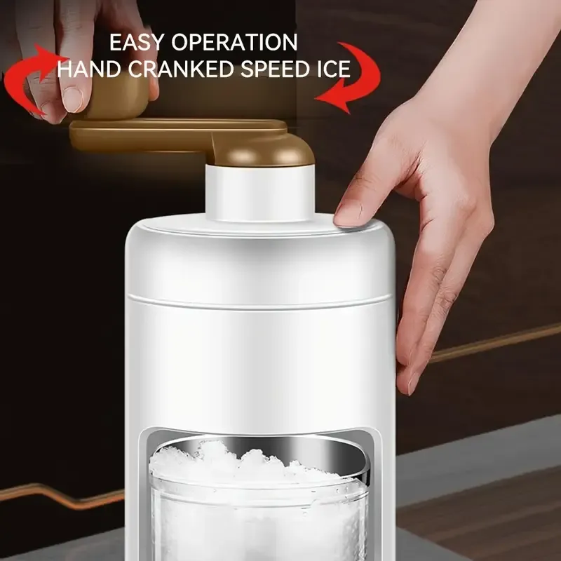 Free shipping special for you Exclusive offer 1pc Portable Round Shaved Ice Maker, Professional Hand-Held Ice Shaver Machine for Home, Party, Commercial - Easy Operation, Fast Shaving, Durable - No Battery Required