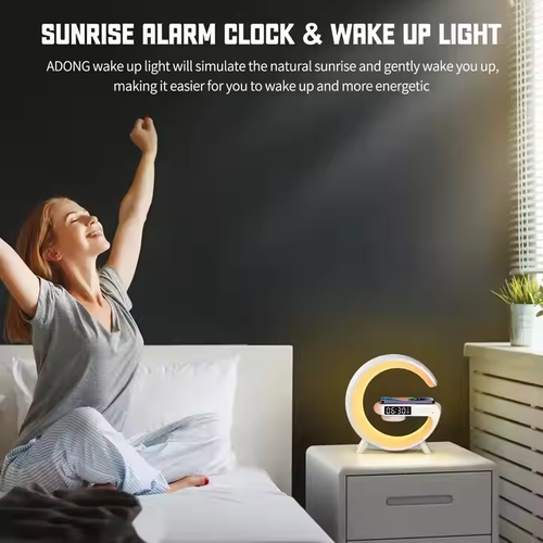 Lonvel Universal Multifunction 4 IN 1 RGB LED Alarm Clock Wireless Phone Charger With Lamp and Speaker G3 Built-in White Noise