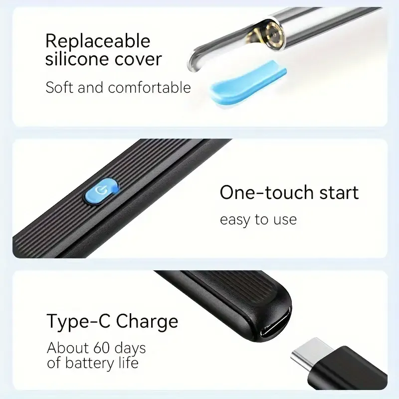 Ear Spoon 7pcs Earwax Removal Kit, with Camera, Light and 6 Ear Spoons - Smart Rechargeable Earwax Cleaner with Lithium Battery, No Formaldehyde, Metal, Plastic and Silicone Structure - Safe and Easy-to-use Home Earwax Removal Tool