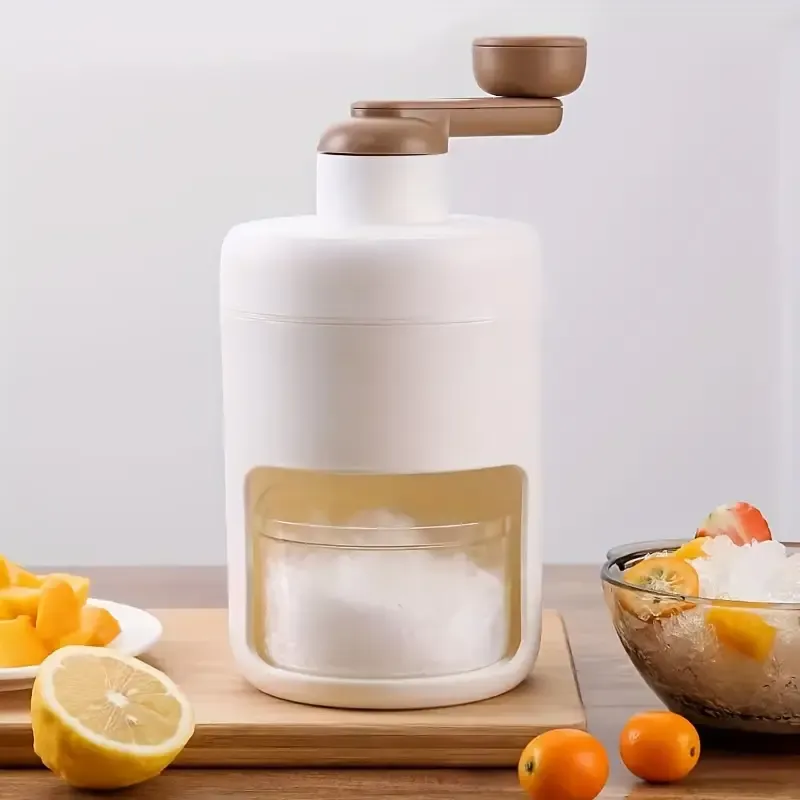 Free shipping special for you Exclusive offer 1pc Portable Round Shaved Ice Maker, Professional Hand-Held Ice Shaver Machine for Home, Party, Commercial - Easy Operation, Fast Shaving, Durable - No Battery Required