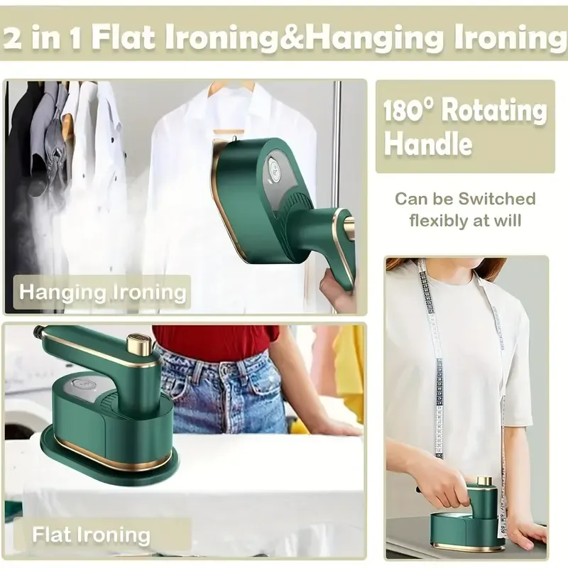 180° Rotating Mini Portable Folding Steam Iron - Compact, Fast Heating, Commercial Handheld - Perfect For Family, Hotel, Laundry, College, Travel And Small Spaces