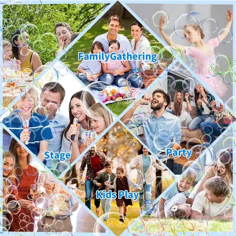 Bubble Machine Gun with 69 Holes - Colorful Lights Bubble Maker for Kids Powerful Automatic Bubble Blower Fun Outdoor & Party Toy