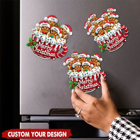 Frohe Weihnachten - Personalisierter Lebkuchen-Kühlschrankmagnet aus Acryl