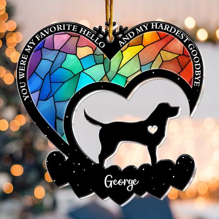 Haustier Verlust Du warst mein Favorit Hallo Schwerster Abschied - Personalisiertes Acryl Ornament