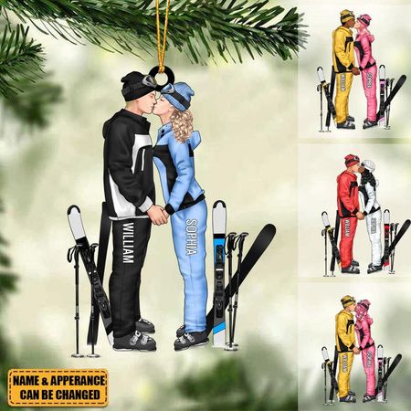 Skipartner fürs Leben - Personalisierte Geschenke Skiornament für Paare, Skiliebhaber