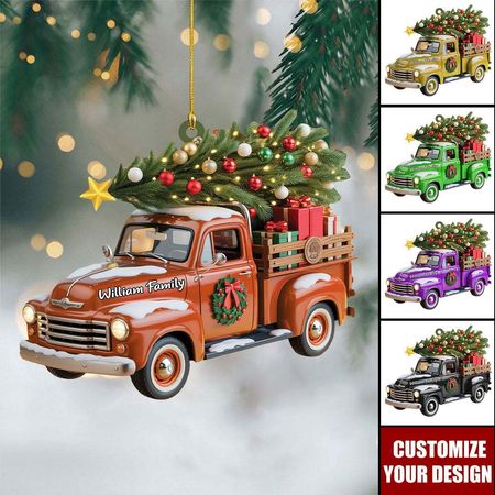 Personalisierte Lkw-Weihnachtsbaumkugel, Geschenk für Trucker-Ornament