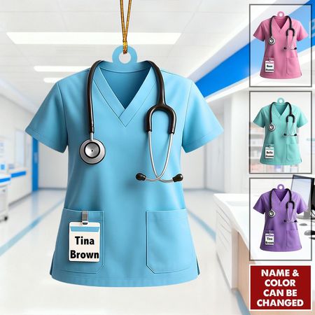Personalisierte Krankenschwester-Uniform-Verzierung, medizinisches Weihnachtsandenken