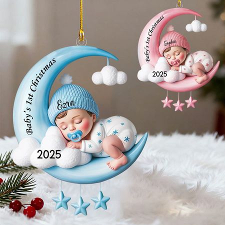 Personalisierte erste Weihnachtskugel für Babys, Geschenk zur Babyparty