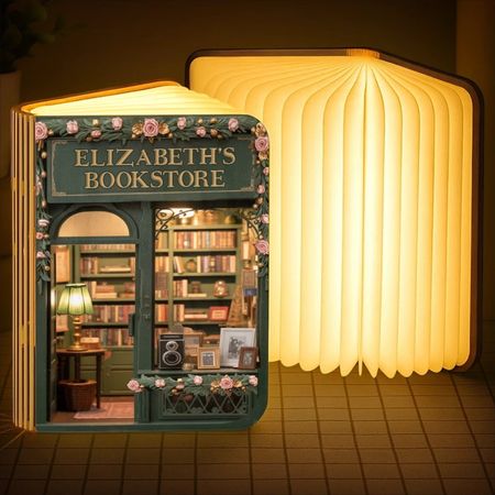 Individuell gestaltbare, faltbare LED-Lese-Lampe Magic Book– Personalisierte Geschenke für Buchliebhaber, Bücherwürmer und Leser – Beleuchten Sie Ihre eigene kleine Buchhandlung