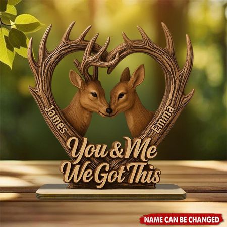 Du und ich haben wir diese Hirschjagd-personal isierte jagd förmige Holz plakette