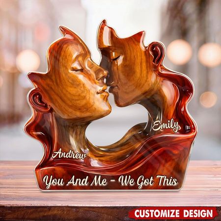 Zwei Herzen eine Richtung-Personal isierte Acryl-Plakette-Geschenk für Paare