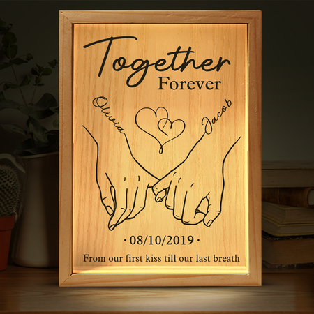 Custom Frame Light Box - Personal isierte Jubiläums hochzeits geschenke für Mann und Frau, ihn und sie-für immer zusammen von unserem ersten Kuss bis zu unserem letzten Atemzug