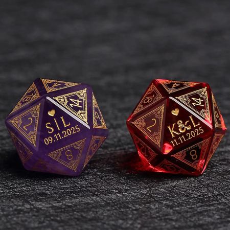 Custom Anniversary D20 Würfel-Personal isiertes D & D Geschenk