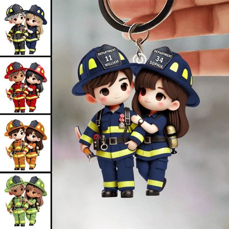 Personal isierte Geschenke für Paar Schlüssel anhänger Feuerwehr mann Paar