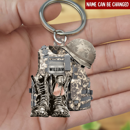 Personal isierter militärischer Schlüssel bund-Custom Name Soldier Armor Keyring, Veteranen geschenk für Armee, militärisches Werts ch ätzung geschenk