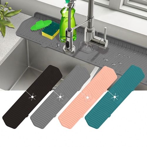 Large Size Kitchen Silicone Drying Countertop Mat Quick Drying Silicone Mat Sink Faucet Splash Guard