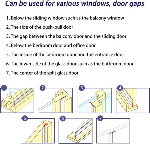 Door and Window Sealing Strip—Silicone seal for doors, windows, shower enclosures, etc.—(Transparent, Width: 35mm, Length: 30ft)