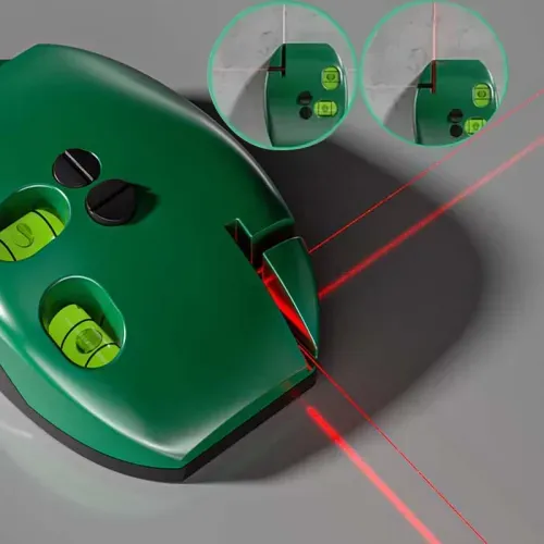 90 Degree Electronic Red Light Scale - Self-leveling Parallel Line with Horizontal and Vertical Lines, Parallel Level Tool for Construction (Green)