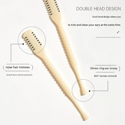 2-in-1 Nasal Hair Cutter for Women,2pcs Double Sided Nasal Hair Cutter,Nostril Hair Remover Tool, 360° Rotating Nose Hair Trimmer with Ear Digger for Men and Women Manual Nose Hair Trimmer