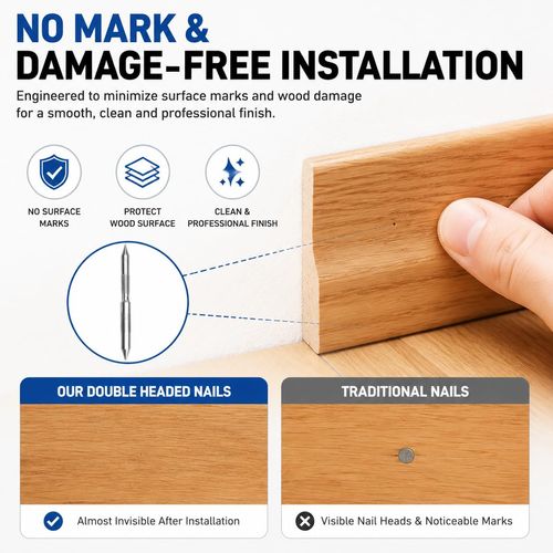 100 pieces or 50 piecesUpgraded Double Headed Invisible Nails with 1 Installation Tools
