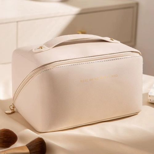 Makeup Organizer Bag for Women | Travel Cosmetic Pouch | Bridal Makeup Box | Portable Makeup Bag | Cosmetic Organizer for Daily Use (Pink) (Pink)