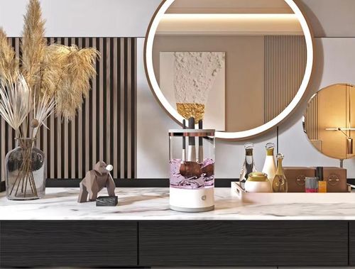 Makeup Brush Cleaning Machine - Automatic Cosmetics Brush Cleaner, Electric Make-up Brush Cleaner and Dryer, Dust-proof Beauty Brushes Organizer, Birthday Gift for Ladies