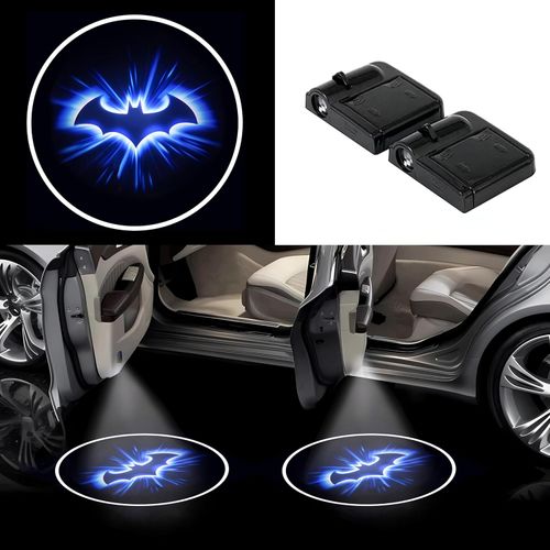 Car door light sign projector - 2 blue Batman wireless LED car door sticker lights - universal, suitable for most carstrucksSUVs