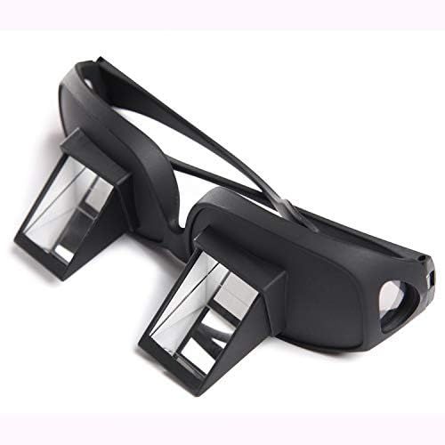 Lazy Glasses Bed Prism Glasses Spectacles Horizontal High Definition Glasses Prism Periscope Lie Down Eyeglasses for Reading and Watch TV in Bed Unisex