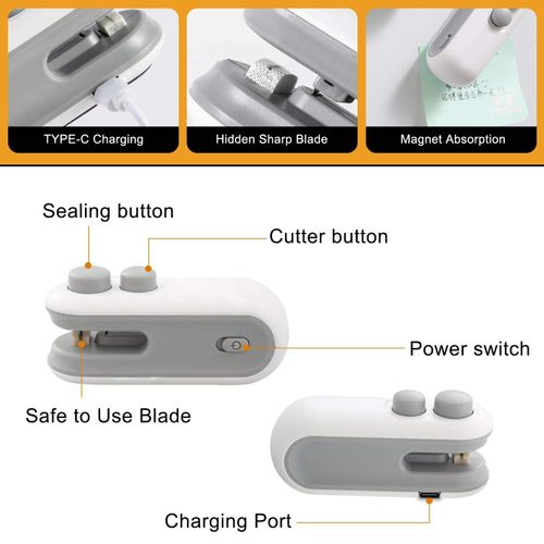 Mini rechargeable sealing machine hand pressure snack plastic bag heat sealer small household portable food preservation