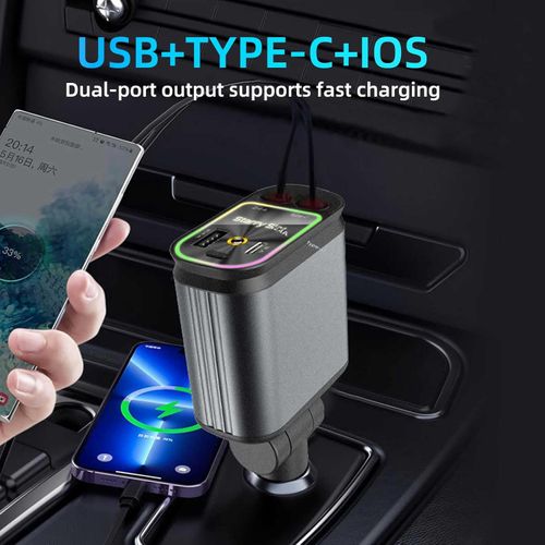 Starry Sky 4 in 1 Car Charger, Starry Sky Projector, Retractable Car Charger, USB C Quick Charger, Car Accessories