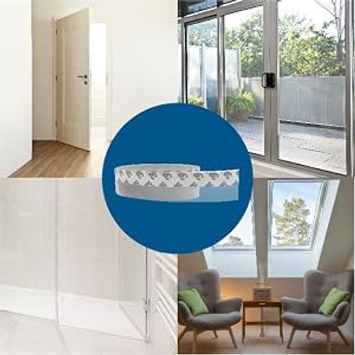 Door and Window Sealing Strip—Silicone seal for doors, windows, shower enclosures, etc.—(Transparent, Width: 35mm, Length: 30ft)