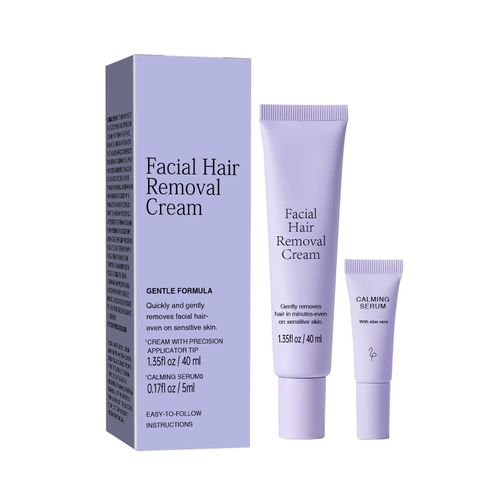 Quickly and gently removes facial hair—even on sensitive skin. Includes a precision tip for easy, touch-free application, post-removal Calming Serum to soothe skin, and step-by-step instructions.
