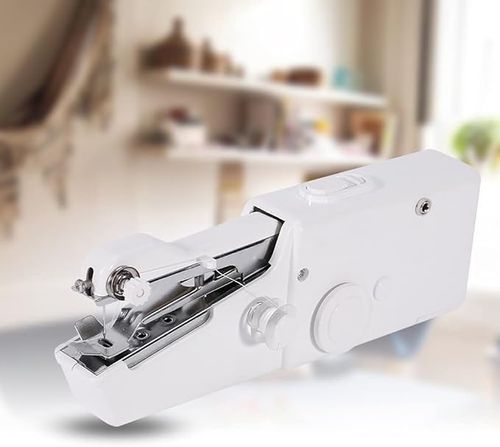 Portable Sewing Machine, Professional Mini Sewing Electric Handheld Quick Stitch Tool Suitable for Beginners DIY Fabric Kids Pet Clothing CurtainWhite regular set (2 coils + 1 needle + 1 needle threader + 1 extension rod)