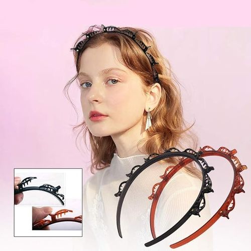 1 Pcs Bangs Hairstyle Hairpin Headband - Double Bangs Hairstyle Hairpin with Clips, Professional Weave Bangs Clip