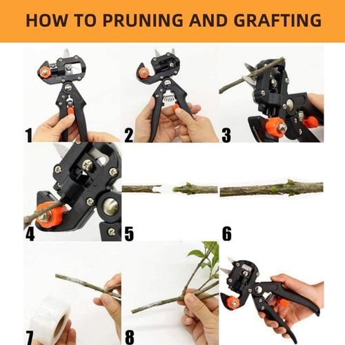 Garden Shears Professional Gardening Tools Garden Tools Grafting Pruner 2 in 1 Pruning Shear Grafting Scissor Tree Plant Graft Tool Cutting Vaccination Secateurs,Hand Ed