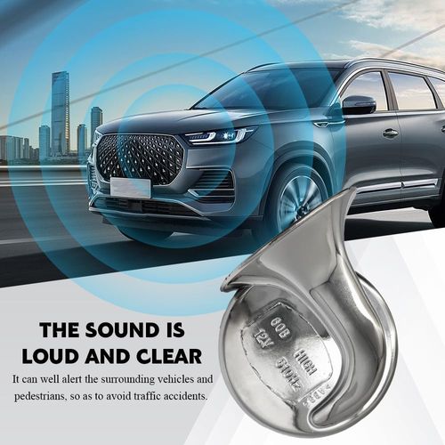 Car Horn Loud 12V 110dB Chrome Dual Tone Air Snail Horn For Car Van Motorcycle Universal Super Loud Train Horns