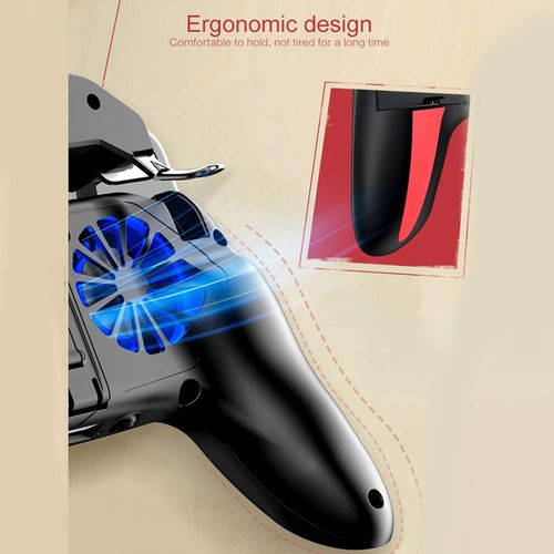 4 Fingers Gaming Grip with Dual Cooling Fan Game Mobile Controller Game Trigger Joystick Gamepad for PUBG Mobile Rules of Survival Survivor Royale Critical Ops video game