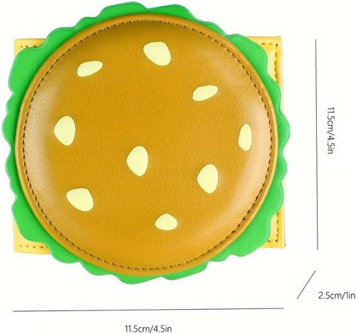 Burger Shaped Wallet for Girls Women RFID Blocking Bifold Purse Cute Hamburger Design