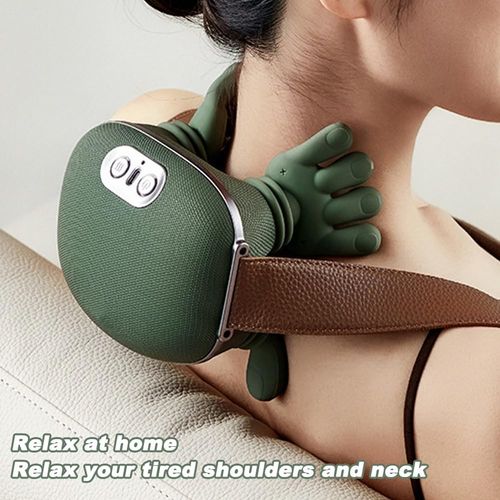 Hand Shoulder and Neck Massager Cervical, Electric Real Hands Kneading Massage with Heat, Shiatsu Deep Tissue Pain Relief for Shoulder Neck Back Muscle