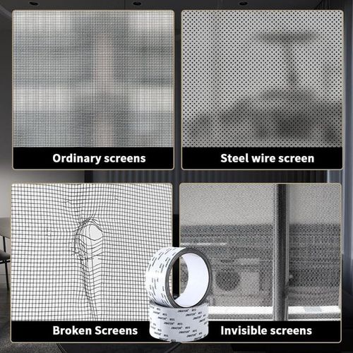 1PC Heavy-Duty Grid Mesh Tape - Self-Adhesive Sash Repair & Window Screen Tape with Super Strong Hold, Good Light Transmission & Weather Resistance for DIY & Home Repair (1PC)